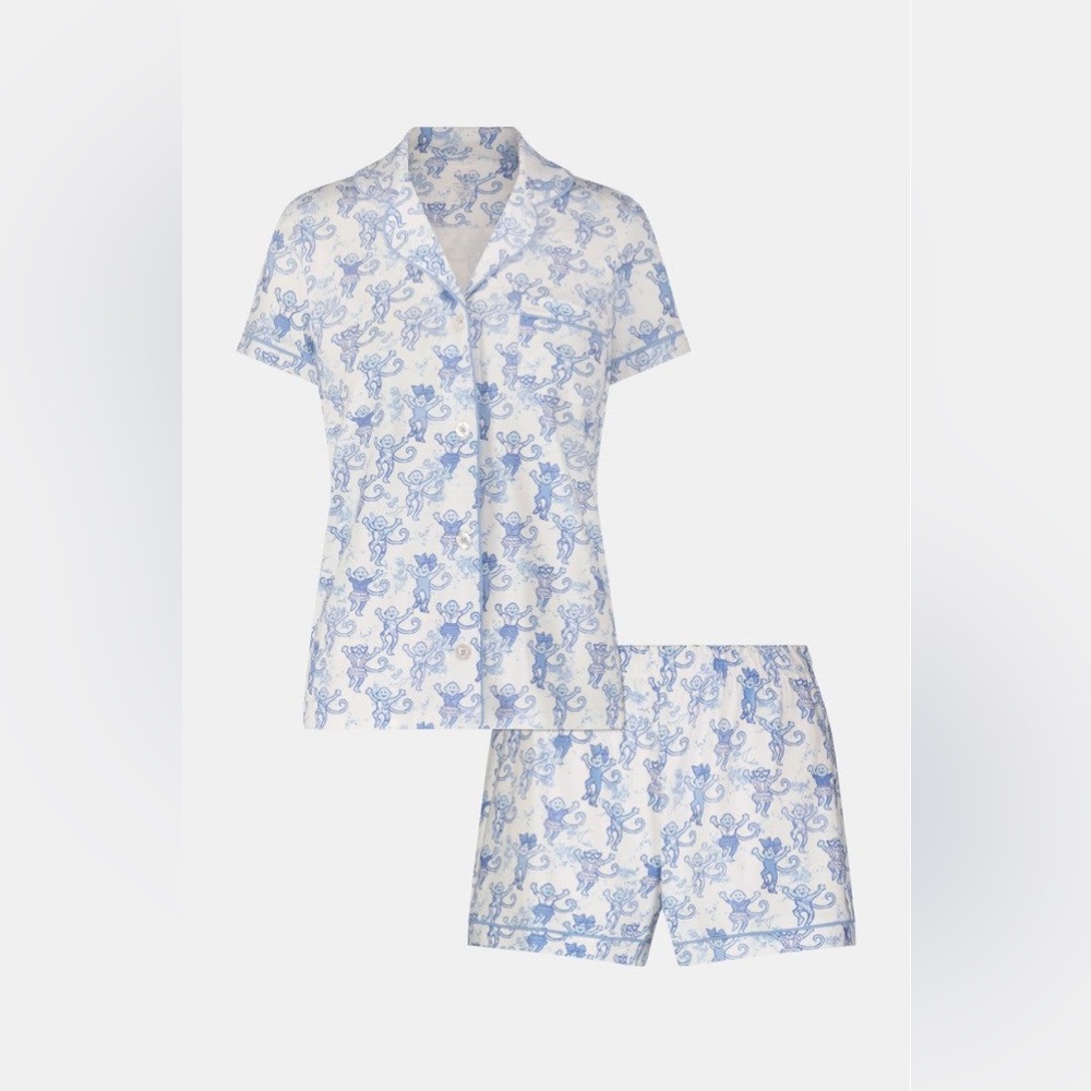 Roller Rabbit x LoveShackFancy Pastiche De Monkey Women’s Polo Pajama